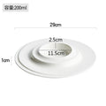 Axyaa White Ceramic Dining Plate Set,  Elegant Round Deep Soup & Dessert Plates