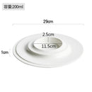 Axyaa White Ceramic Dining Plate Set,  Elegant Round Deep Soup & Dessert Plates