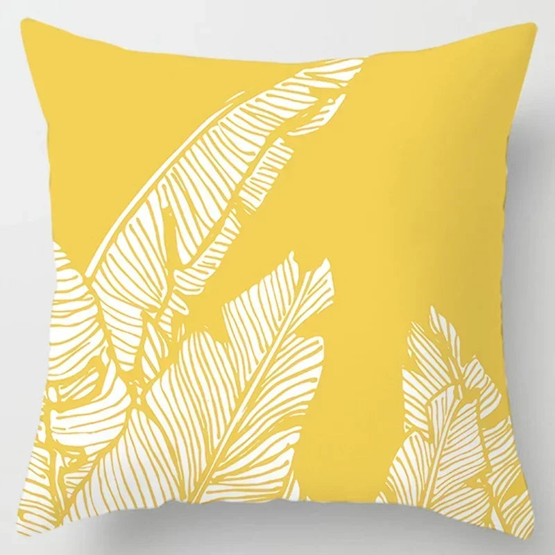 Axyaa Yellow Flower Pillowcase for Home Sofa Lumbar Cushion