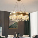 Axyaa High-End Crystal Chandelier LED Pendant Light for Bedroom and Dining Room