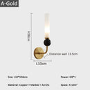 Axyaa Copper LED Wall Lamp Living Room Bedrom Sconce, Black Gold