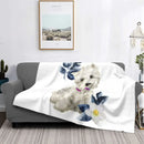 Axyaa Westie Dog Anatomy Flannel Blanket - Cozy Home Sofa Office Travel Throw