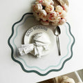 Axyaa Sage Green Faux Leather Round Reversible Placemats - Set of 6