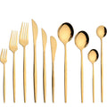 Axyaa Gold Flatware Set - 10Pcs Stainless Steel Dinnerware Cutlery Silverware
