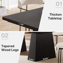 Axyaa 63-Inch Black Dining Table: Modern Kitchen Table for 4-6, Sturdy Wood Legs