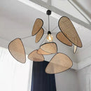 Axyaa Rattan Pendant Lights: Wabi Sabi Nordic Chandelier for Home Dining Decor