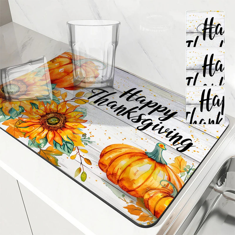 Axyaa Coffee Mat: Absorbent Dish Drying Mat for Kitchen and Bathroom