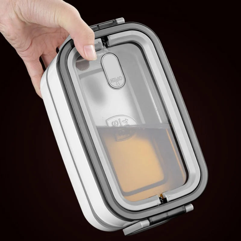 Axyaa Stainless Steel Insulated Bento Box 2 Layers with Thermal Bag