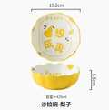 Axyaa Ceramic Salad and Fruit Dessert Bowl Set for Household Air Fryer, Blessings Gift Tableware