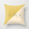 Nordic Pink Yellow Geometry Cushion Cover Abstract Art Pillowcase - Axyaa