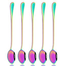 Axyaa Stainless Steel Long Handle Spoon Set - 5 Pcs Flatware Set