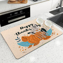 Axyaa Thanksgiving Drying Mat - Non-slip Kitchen Drain Pad and Heat Resistant Counter Mat