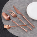 Axyaa Gold Stainless Steel Flatware Set - Elegant Black Dinnerware Tableware