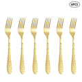 Axyaa Gold Stainless Steel Cutlery Set for Family & Restaurants, 24pcs