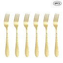 Axyaa Gold Stainless Steel Cutlery Set for Family & Restaurants, 24pcs