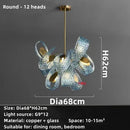 Axyaa Blue Glass Luxury LED Pendant Chandelier for Home Decor Lighting