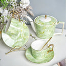 Axyaa Marble Ceramic Afternoon Tea Set Luxury Coffee Mug Home Decor Drinking Set