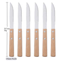 Axyaa Wood Handle Steak Knives Set Stainless Steel Cutlery Dinnerware Kit