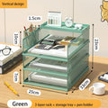 4-Tier Paper Tray Storage Box with File Holder for Desk Organization by Axyaa