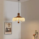 Axyaa Retro Wood Grain Pendant Lamp Water Droplet Design