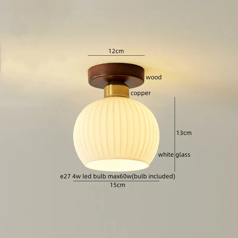 Axyaa Cream LED Ceiling Lamp Halloween Decor Cotton Nordic Lights Fixtures
