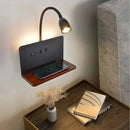 Axyaa Rotatable Wooden Wall Lamp with Wireless Charging & USB Socket