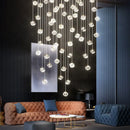 Axyaa Luxury Crystal LED Staircase Chandelier - Creative Indoor Stair Lighting