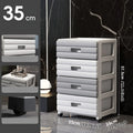 Axyaa 6 Tier Drawer Storage Cart, Gray/Brown, Mobile Organizer with Wheels.