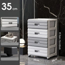 Axyaa 6 Tier Drawer Storage Cart, Gray/Brown, Mobile Organizer with Wheels.