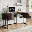 Axyaa 63-Inch Executive Desk with 4 Drawers: Business Furniture Workstation