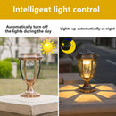 Axyaa Solar LED Outdoor Pillar Light Garden Decoration - Waterproof Retro Column Lamp