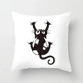 Axyaa Decorative Pillow Cover 45x45cm Polyester Square Black Cat Skull Design