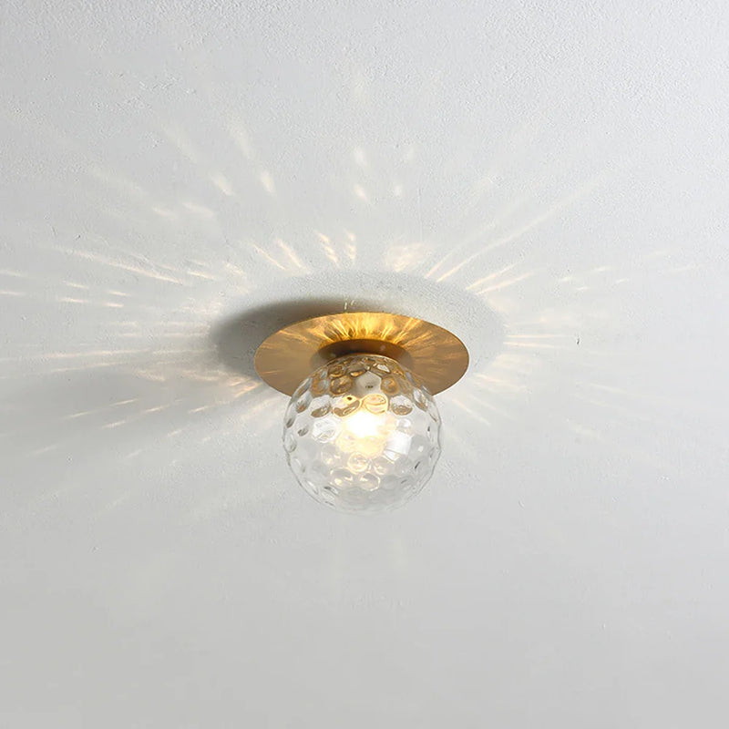 Axyaa Nordic Glass Ball Ceiling Lamp for Bedroom and Balcony, Indoor E27 Lighting
