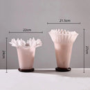 Axyaa Large Glass Vase with Lotus Leaf Edge for Home Decoration