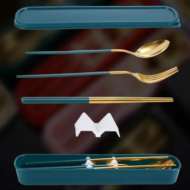 Axyaa Stainless Steel Portable Cutlery Set for Home, Picnics & Students – 3pcs