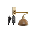 Axyaa Wooden Wall Sconce LED Lampshade with Pull Chain Switch for Bedroom Bathroom Perspective Mirror