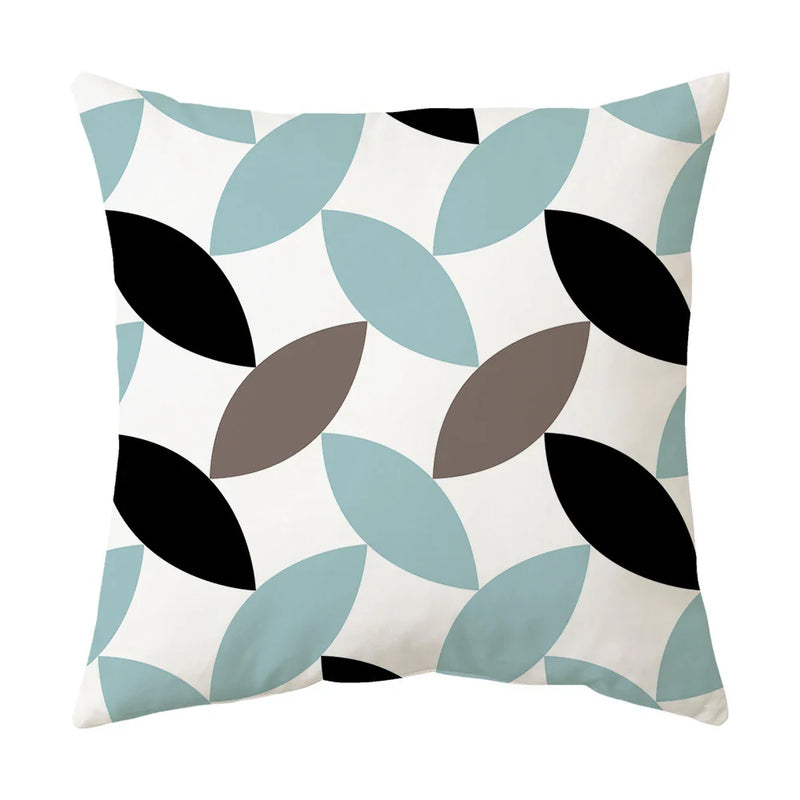 Axyaa Geometric Pattern Blue & White Pillow Case Home Decor Case