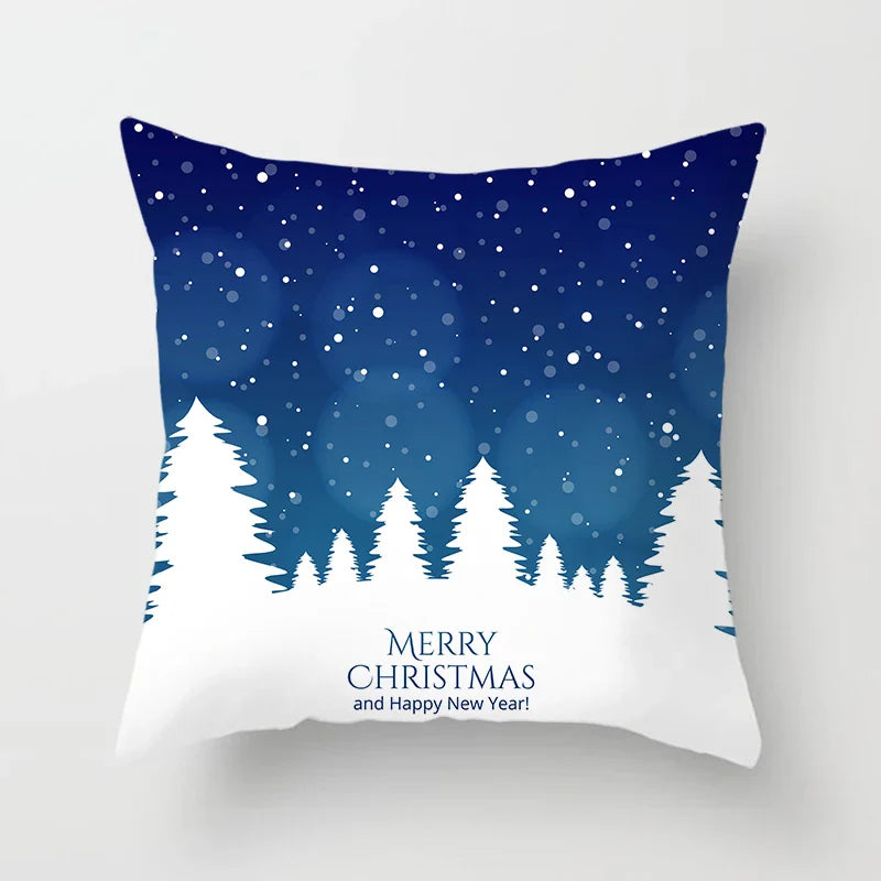 Blue Winter Snowflake Pillowcase for Stylish Christmas Decor by Axyaa