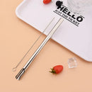Axyaa Stainless Steel Bubble Tea Straws Set with Spoon-shaped Stirrer