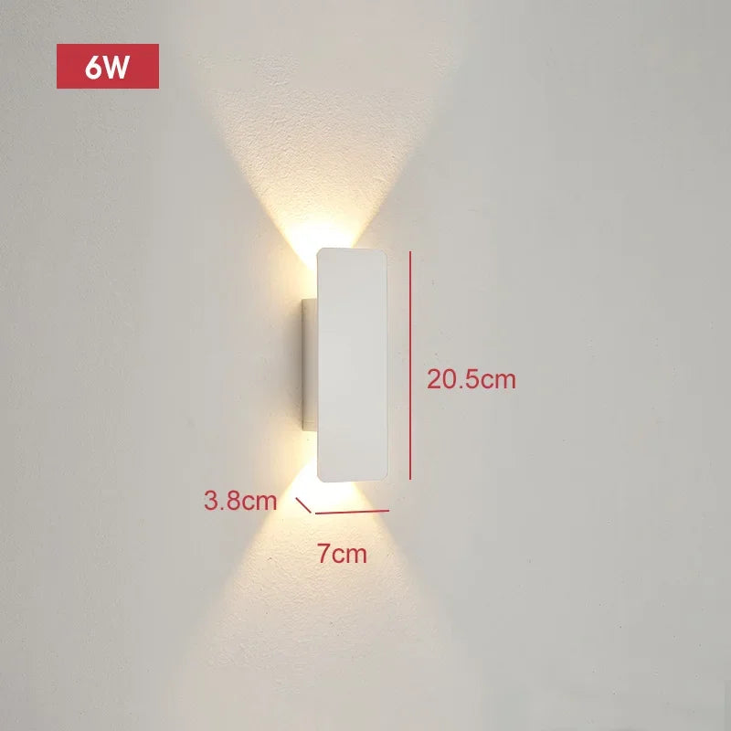 Axyaa 18W LED Black Wall Lamp Outdoor Waterproof Aluminum Wall Lights