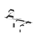 Axyaa Nordic LED Ceiling Light Black Rectangle Chandelier for Modern Luxury Home Decor
