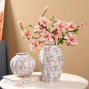 Axyaa Blue & White Porcelain Vase: Elegant Home Decor for Living Room, TV Cabinet & Dining Table