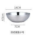 Axyaa Double-layer Stainless Steel Soup Bowl, Korean Noodle Rice Bowls Set