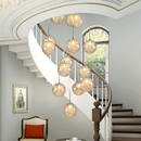 Axyaa Glass Stair Chandelier Modern Living Room Indoor LED Lighting
