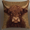 Axyaa Highland Cows Floral Pattern Pillow Cover for Sofa, Bedroom, or Car