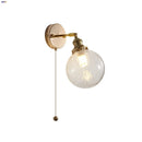 Axyaa Clear Glass LED Wall Sconce Pull Chain Switch Modern Mirror Light