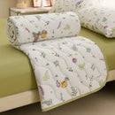 Axyaa Floral Print Quilted Comforter: Soft Single Double Blanket for Bed