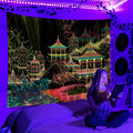 Axyaa UV Reactive Psychedelic Tapestry for Bedroom, Dorm, or DJ Room