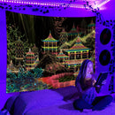 Axyaa UV Reactive Psychedelic Tapestry for Bedroom, Dorm, or DJ Room