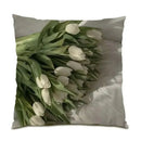 Axyaa Daisy Print Pillowcase: Square Flower Cushion Cover for Home Decor